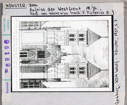 Vorschaubild Münster: Dom, Aufriss der Westfassade, Zustand 18. Jhd. 